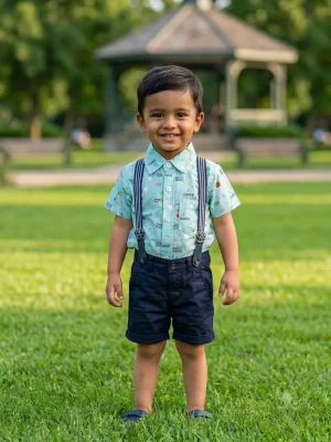 Boys / Shirt Pant / Suspender - SS03